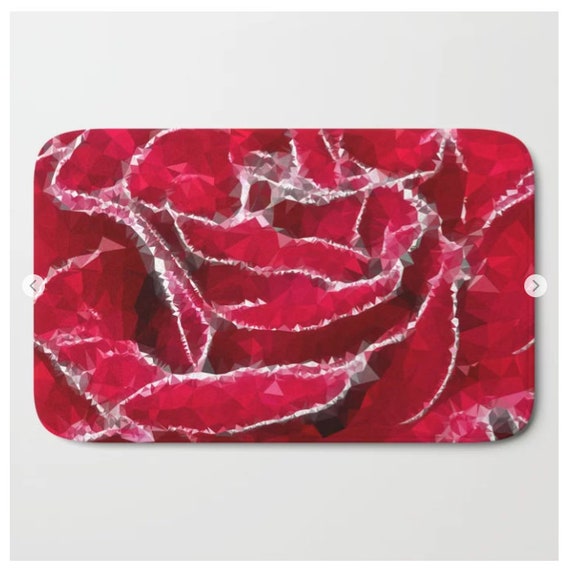 Bath Mat Red Bath Mat Black Bath Geometric Pattern Bath Mat Etsy