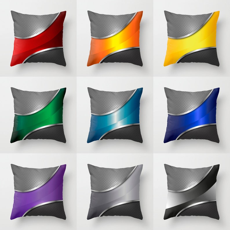 Gray Pillow Cover Metallic Pattern Pillow Cover Metallic Etsy