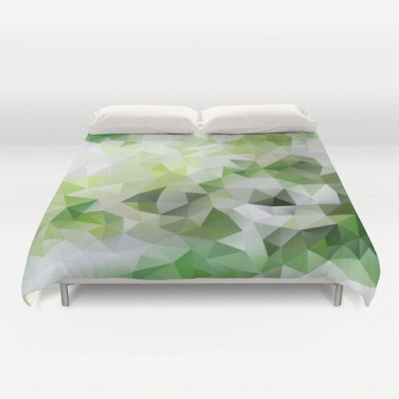 Green Duvet Cover Low Poly Duvet Cover Art Duvet Emerald Etsy