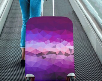 Luggage cover Geometric Pattern Luggage cover protector Purple Luggage cover Art Luggage cover Pink Luggage Cover LowPoly Pattern cover