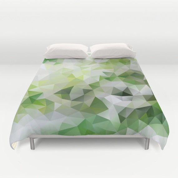 Green Duvet Cover Low Poly Duvet Cover Art Duvet Emerald Etsy