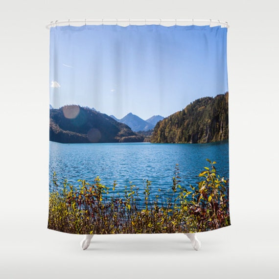 Blaue Wasser Dusche Vorhang See Foto Dusche Vorhang Natur