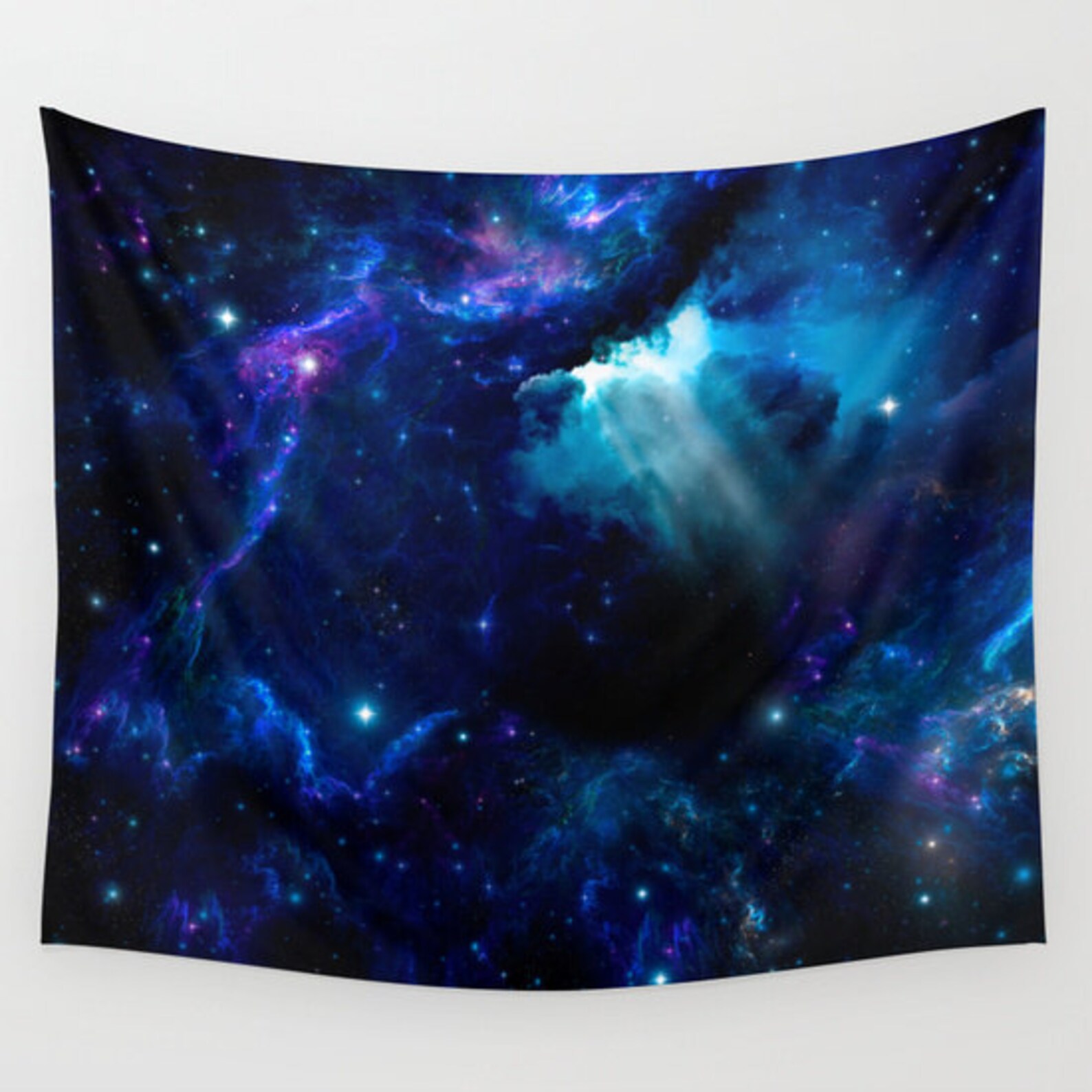 Nebula Blue Wall tapestry Space wall tapestry Galaxy wall art Etsy