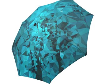 Turquoise Umbrella Teal Umbrella Blue Umbrella Floral Designed Umbrella Geometric Umbrella Photo Umbrella Automatic Foldable Umbrella