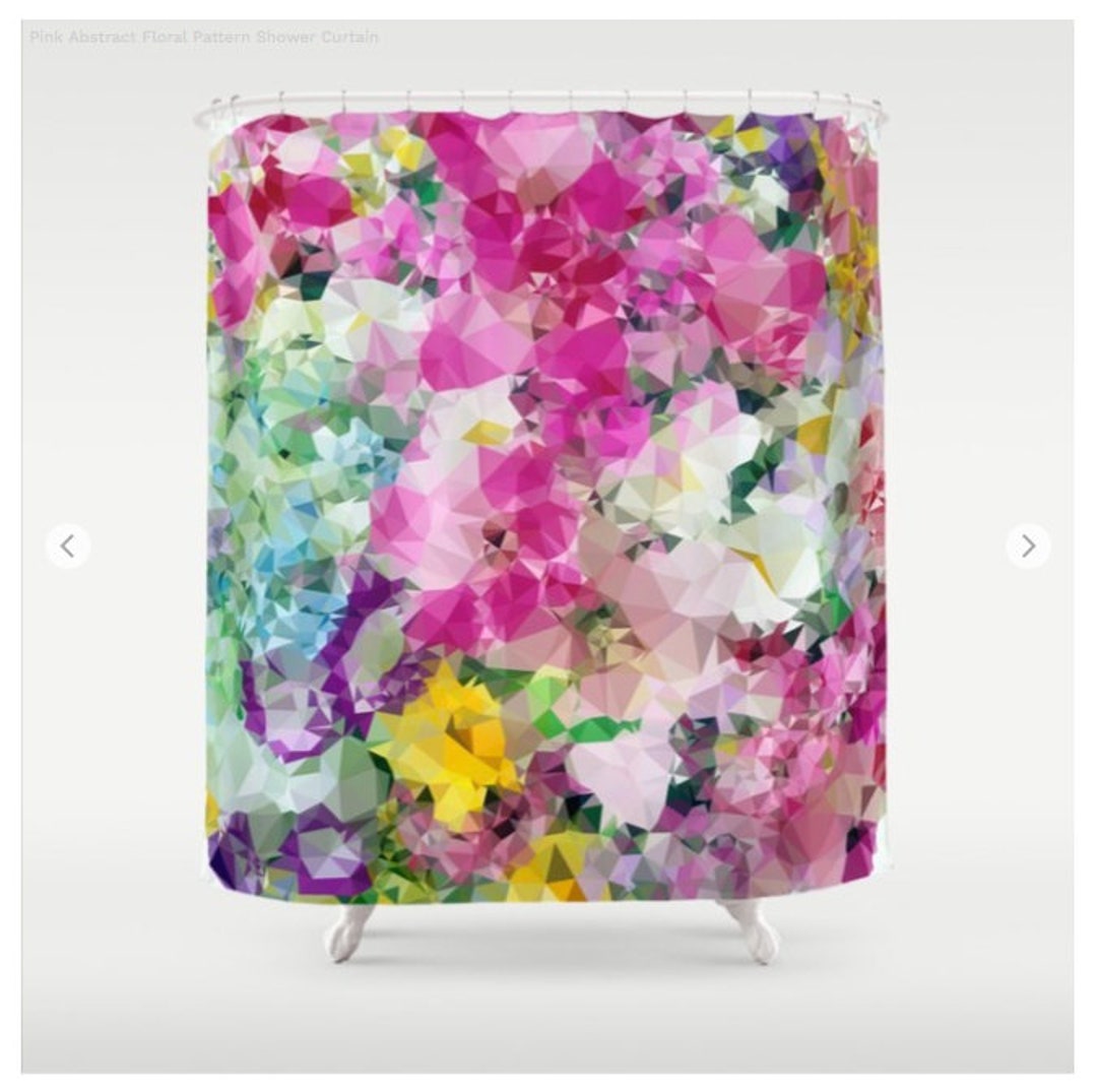 Pink Shower Curtain Floral Shower Curtain Art Shower Curtain Abstract