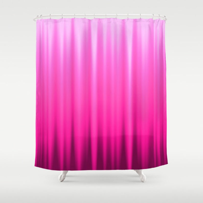 Pink Shower Curtain Striped Curtains Magenta Curtain Abstract Curtain