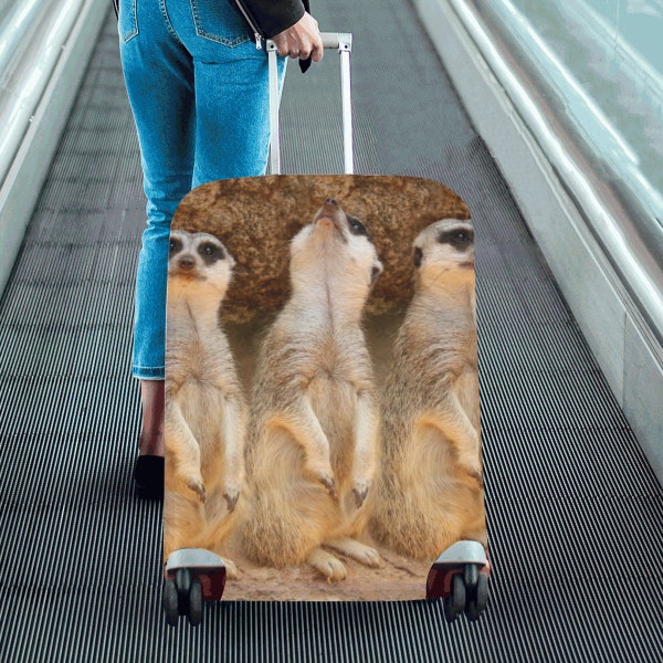 Luggage cover meerkats Luggage cover protector meerkat Luggage cover Art Luggage cover Animal Luggage Cover Cool Luggage Cover