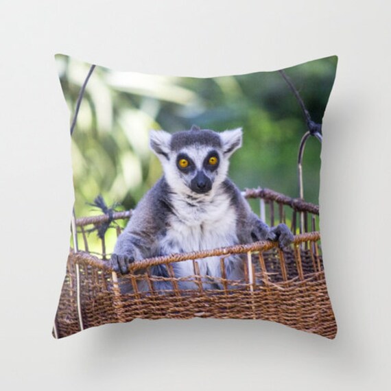 Lemur Photo Pillow cover Throw Cushion Lemur Pillow Lemur Throw Pillow Custom