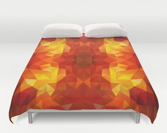 Orange Duvet Cover Autumn Pattern Duvet Cover Warm Pattern Duvet Cover Yellow Duvet Cover Geometric Duvet Cover Modern Pattern duvet cover