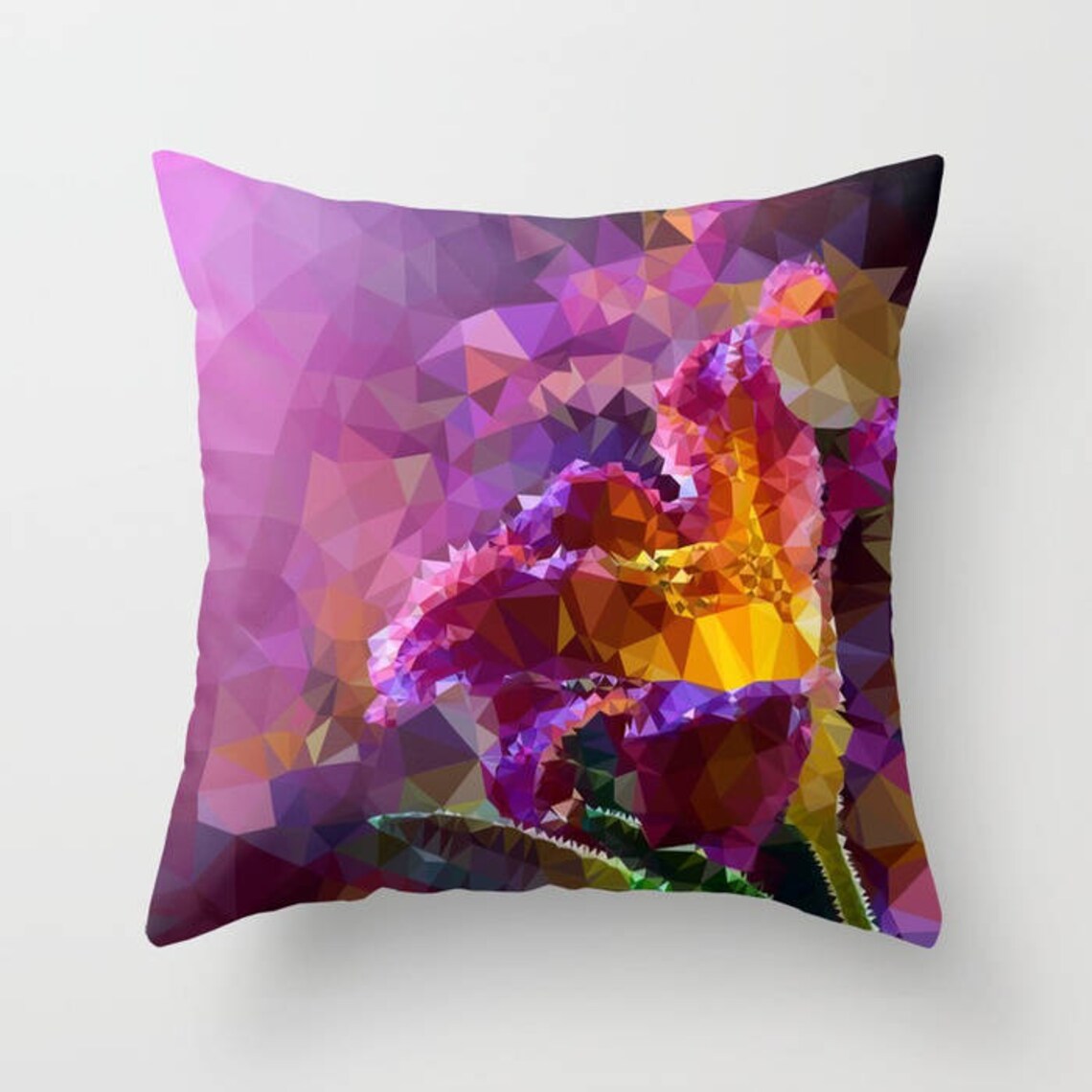 Purple Throw Pillow Yellow Decor Pillow Geometric Throw Pillow Etsy
