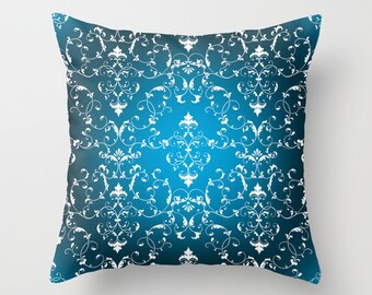 Blue Pattern Pillow cover Retro Pillow Throw pillow Cushion covers Pillow case Accent pillow Couch pillow Geometric pillows Blue Pattern