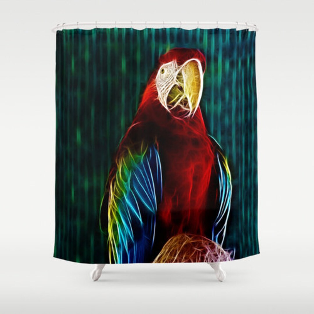 Bird Shower Curtain Macaw Shower Curtain Art Shower Curtain Colorful