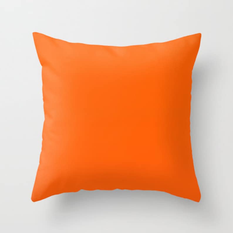 Solid Pillow Orange Cover Modern Minimalist Pillow Case Decor Etsy