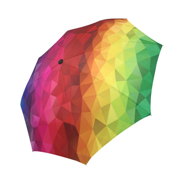 Dice Colorful Pattern Print Automatic Foldable Umbrella