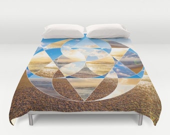 Sacred geometry Duvet Cover Summer Beach Duvet Cover Sky Photo King Duvet cover Sunset Queen Duvet Blue Cloud Duvet Cover Christmas gift