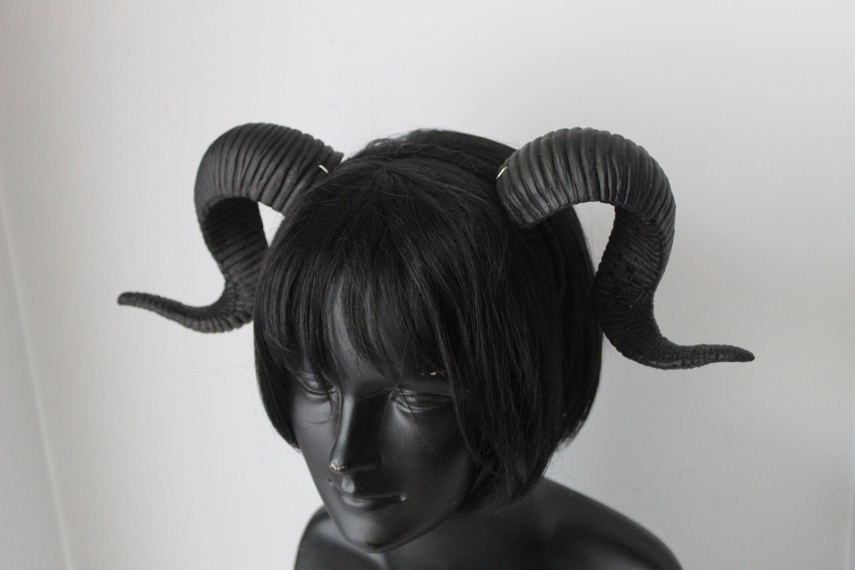 Black Ram Horns Headband / Fantasy Satyr Costume / Gothic Etsy