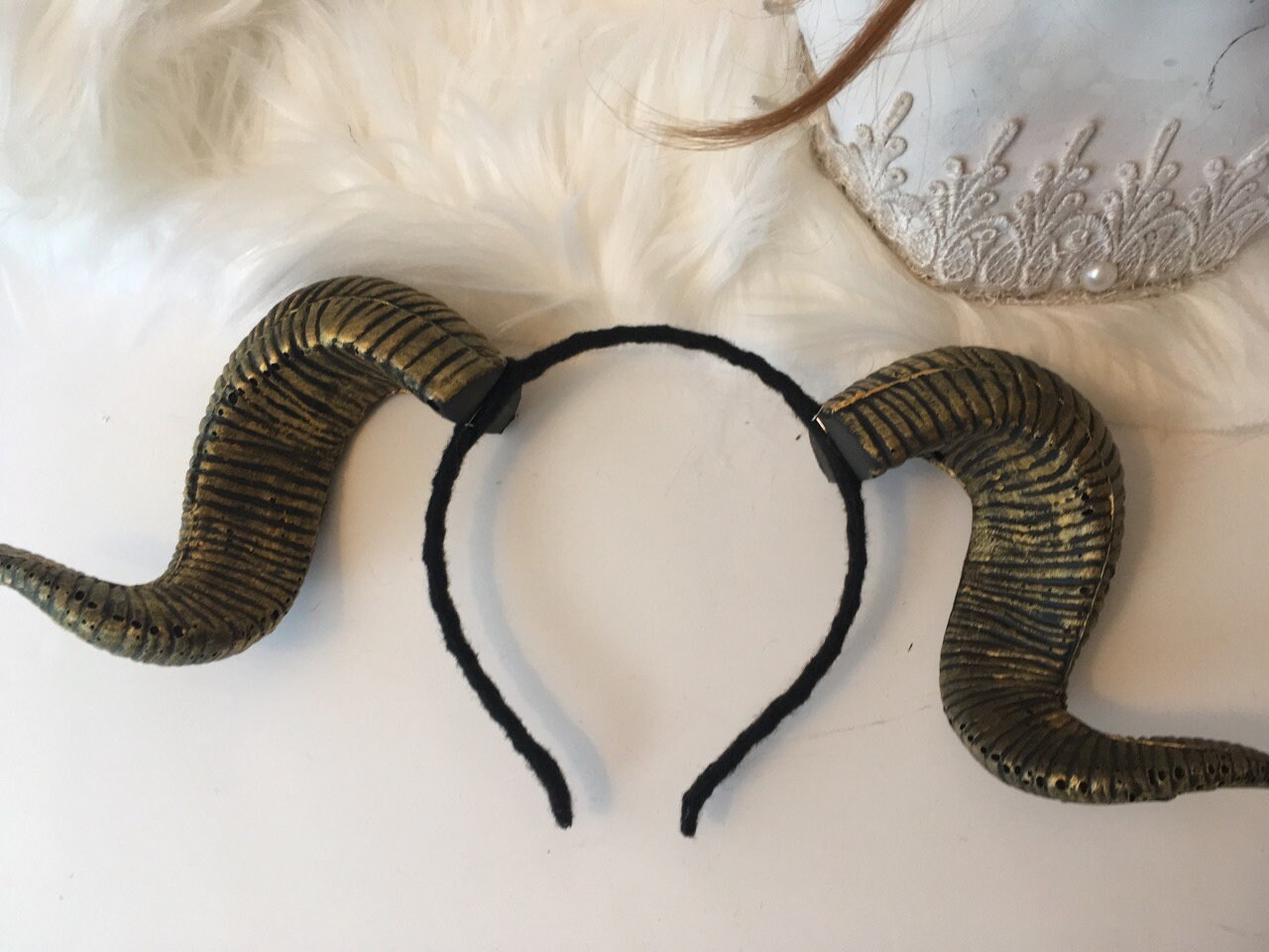 Gold Metallic Ram Horns Headband / Fantasy Satyr Costume / Etsy