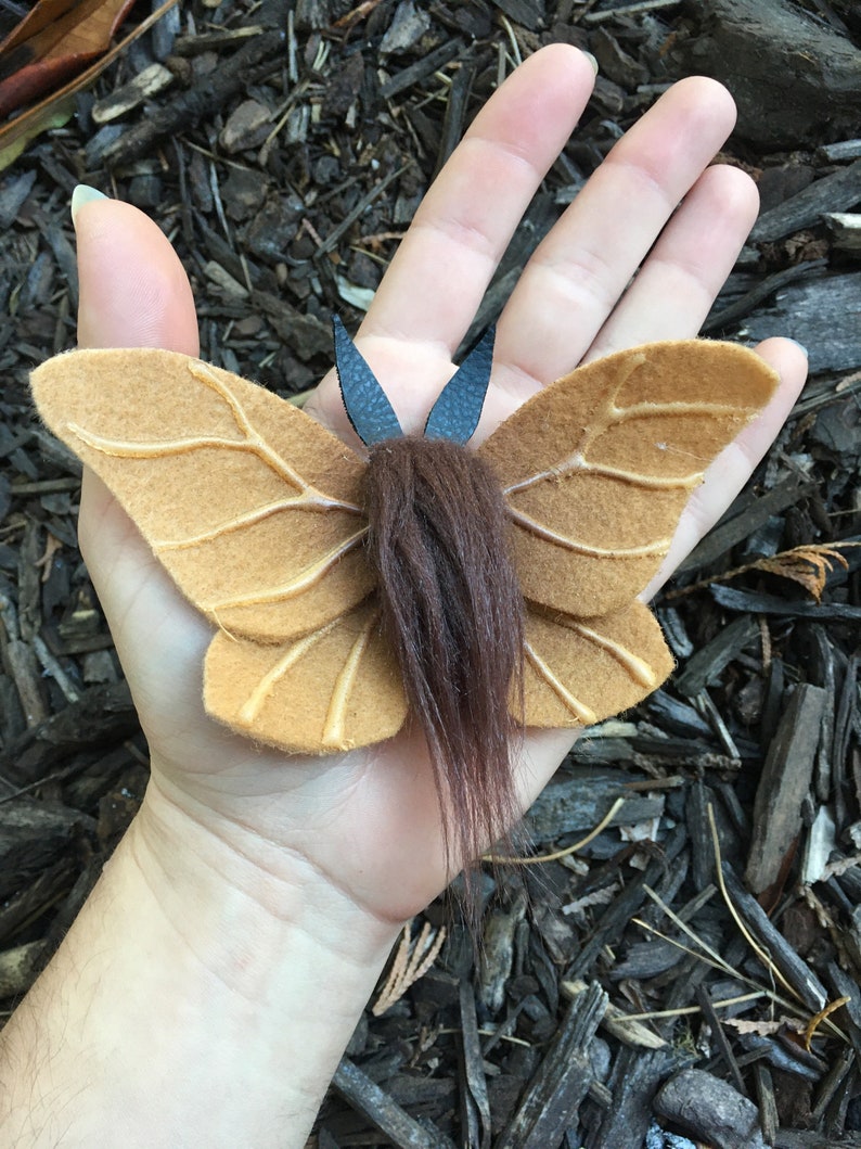Blue Moth Clips  Fuzzy Felt Moth Hair Accessories  Insect Clip  Moth Friends  Galaxy Moth