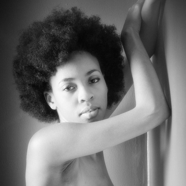 Black Female Nude | J. Anderson Black and White  Photographic Print| 2021 updated edit #040 - Mature