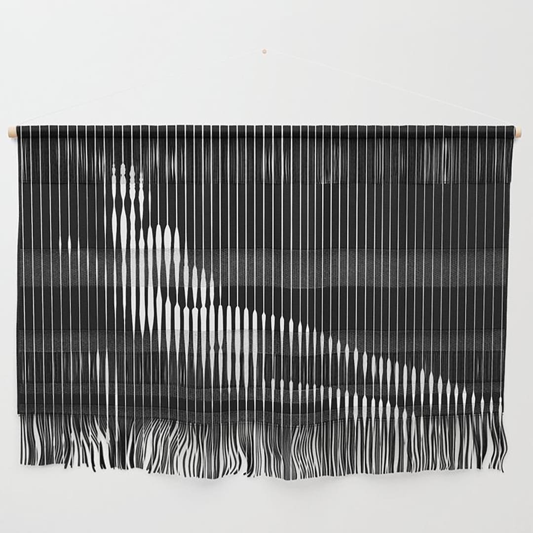 Lillias Right Vertical Black and White Mosaic Wall Hanging - Etsy Sweden