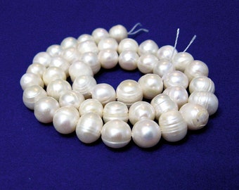 Süsswasser 8-10 mm Rund Zucht Perlen Strang,