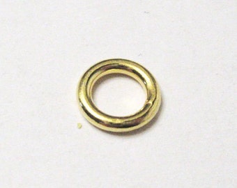 2 Stück Biegeringe 8 mm geschlossen aus Silber 925 vergoldet, Drahtstärke ca.1,5 mm, Kettenverschluss