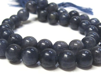 Gemstone beads 5-6 mm iolite, water sapphire, gemstone strand, chain strand