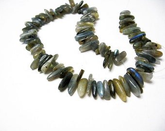 Labradorite/ spectrolite teeth/chips gemstone strand