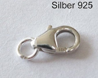 1 carabiner 11 mm made of silver 925 clasp, chain clasp