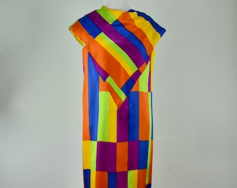 1990s Silk Shift Dress by  CASINO  California ........size  Medium