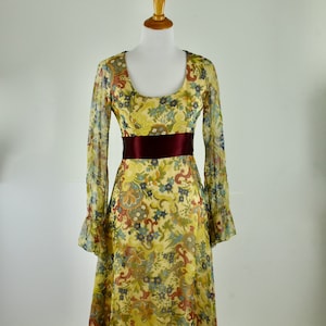 1970s Jack Bryan Chiffon GRANNY Dress........size Medium / 8 image 1