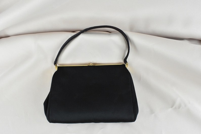 1950s Black Silk Evening Purse by MM Morris Moskowitz .......Cut Steel Beaded Frame...... GORGEOUS in Design /& Condition