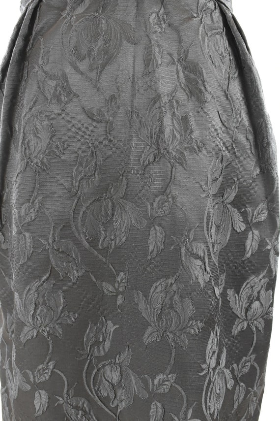 1950s Black BROCADE Wiggle Dress........... size … - image 2