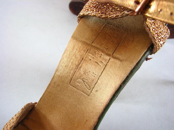 1940/50s Gold Lame Sandals for  John Wanamaker...… - image 7