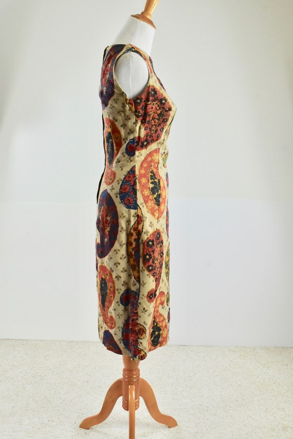 1960s  MOD  Linen Paisley Print Dress ......New O… - image 5
