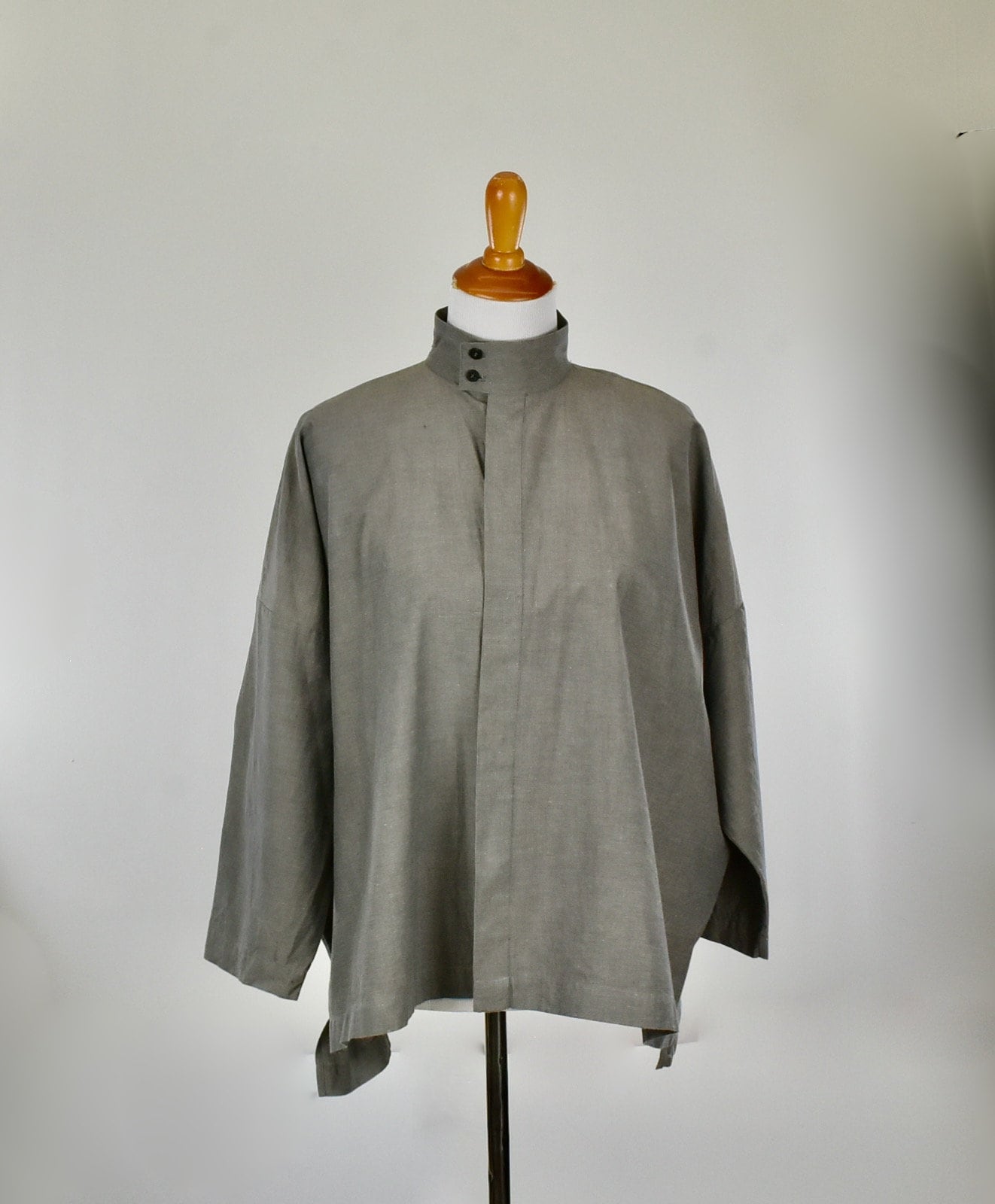 ESKANDAR Brown Cotton Blouse .. Bergdorf Goodman .. size 0 