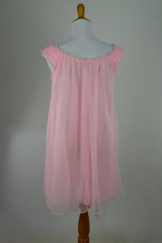 1960s Pink  Nylon  GOTHAM Lingerie Nightgown ....… - image 4