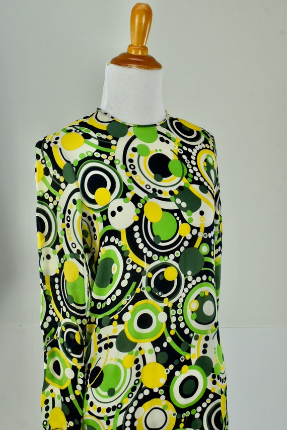 1960s Silk Chiffon PSYCHEDELIC  MIni Dress.......… - image 3