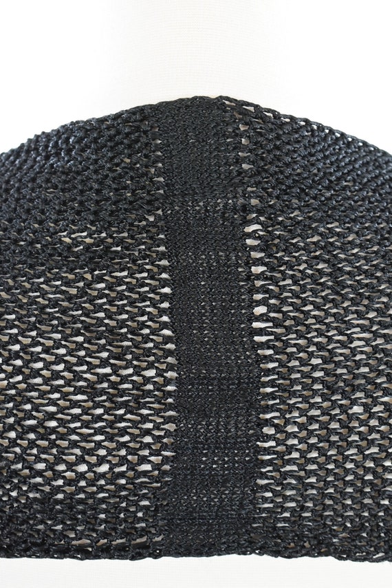Edwardian Crocheted  LONG Silk Black & Ivory Scarf - image 5