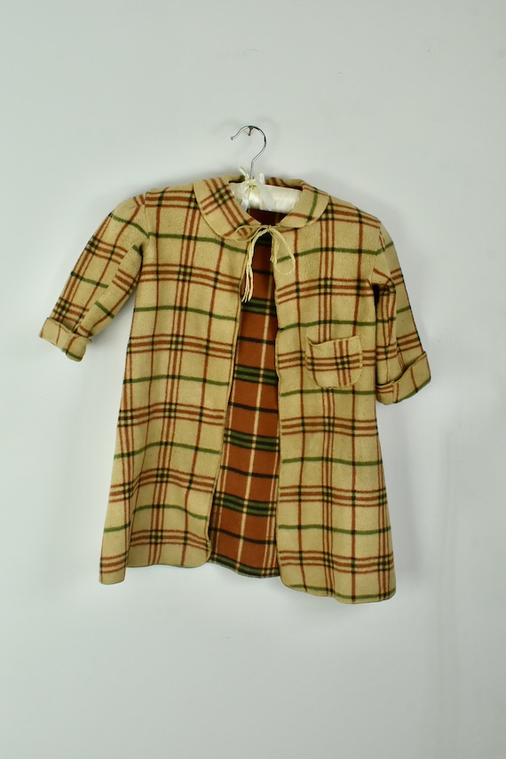 1930/40s CHILD'S Plaid Blanket Robe