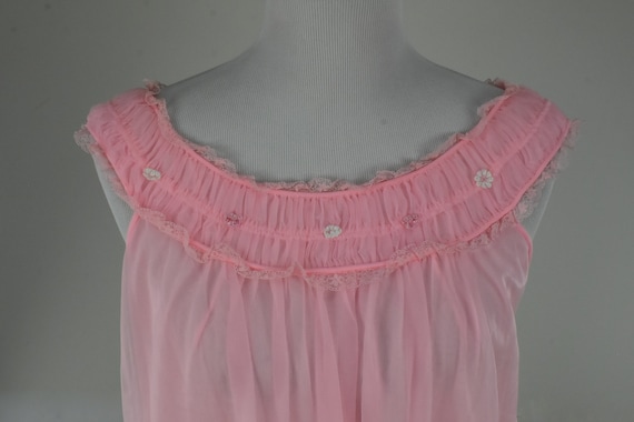 1960s Pink  Nylon  GOTHAM Lingerie Nightgown ....… - image 1