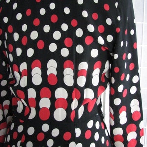 1930/40s Polka Dot Silk Dress in Black, Red, & Ivory.....size Medium....... FABULOUS PRINT image 5