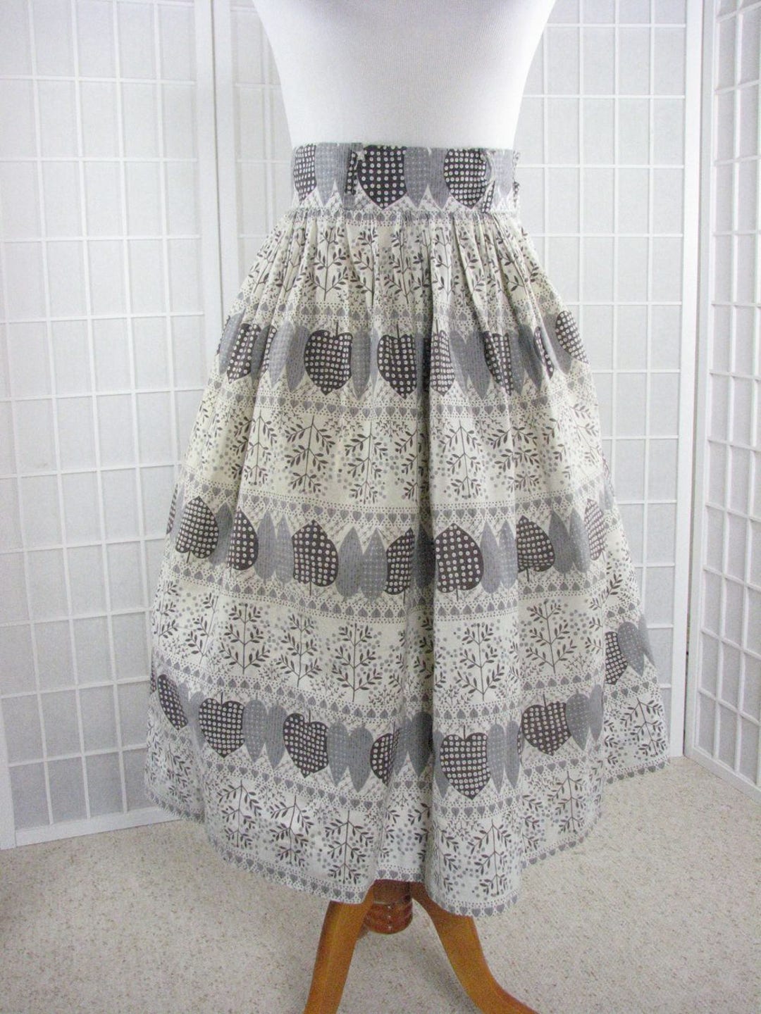 Vintage Music Note Crepe Skirt, Novelty Rockabilly Skirt 25