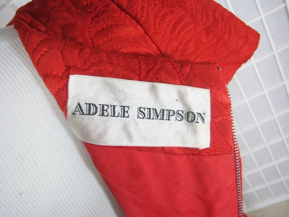 1960s Adele Simpson Trapunto Red Dress........siz… - image 5