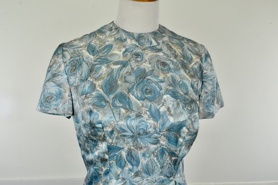 Early 1960s  Silk Floral Wiggle / Fitted  Dress &… - image 1