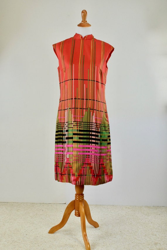 1960s Adele Simpson MOD Silk Chemise Dress..... GO