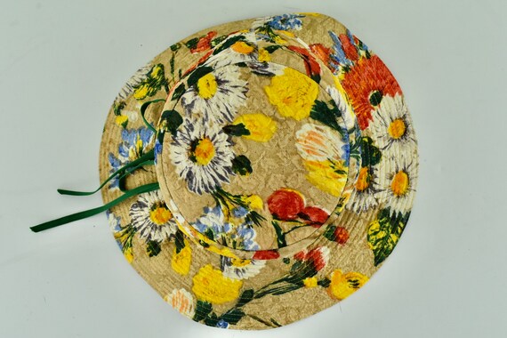 1960s Stetson Floral Trapunto / Textured Fabric H… - image 7