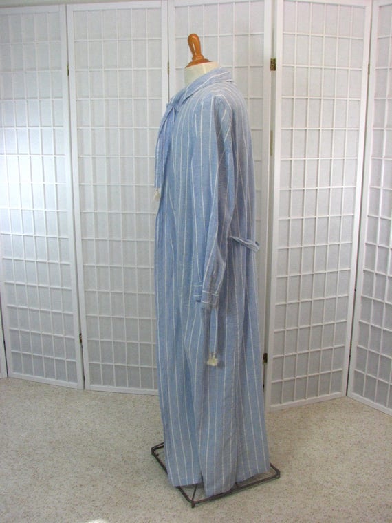 1910/20s Mens Haynes & Co. Blue Striped Cotton Ro… - image 4