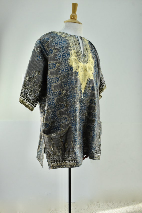 1960/70s Hippie Batik London Wax Mens Shirt.. Fabu