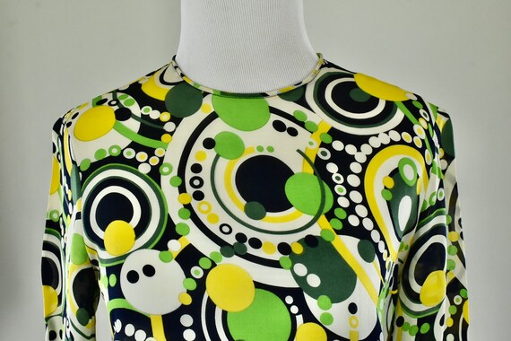 1960s Silk Chiffon PSYCHEDELIC  MIni Dress.......… - image 4